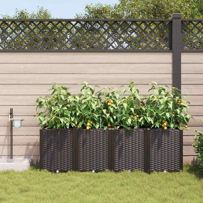 Garden Planter 4 pcs Brown Steel