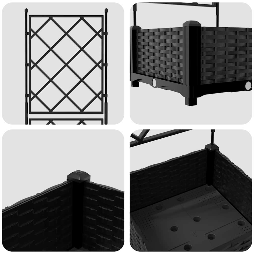 Garden Planter Black 40 x 40 x 125.5 cm Steel