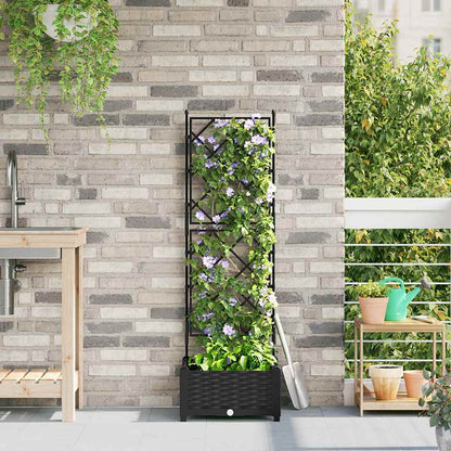 Garden Planter Black 40 x 40 x 125.5 cm Steel