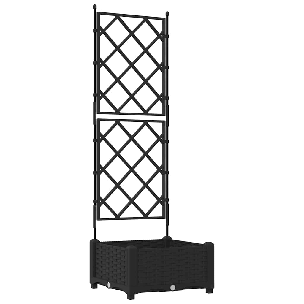 Garden Planter Black 40 x 40 x 125.5 cm Steel