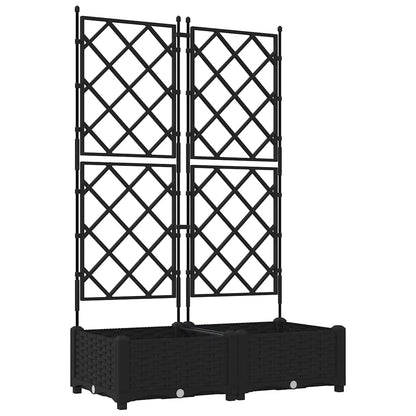 Garden Planter 2 pcs Black 80 x 40 x 125.5 cm Plastic