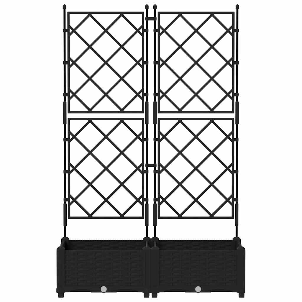 Garden Planter 2 pcs Black 80 x 40 x 125.5 cm Plastic