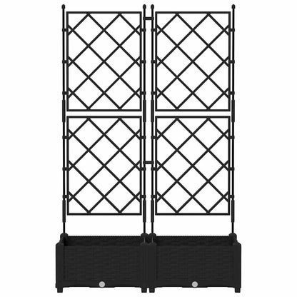 Garden Planter 2 pcs Black 80 x 40 x 125.5 cm Plastic