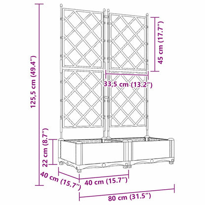 Garden Planter 2 pcs Black 80 x 40 x 125.5 cm Plastic