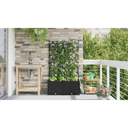 Garden Planter 2 pcs Black 80 x 40 x 143 cm Steel