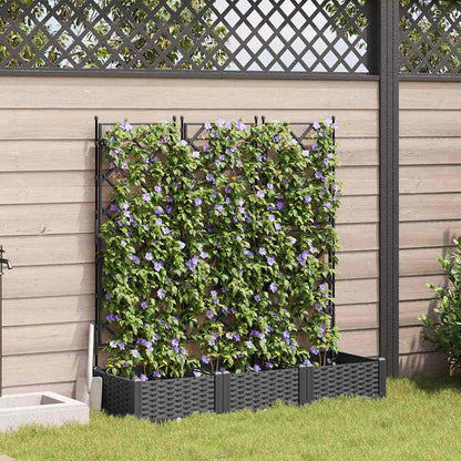 Garden Planter 3 pcs Black 120 x 40 x 125.5 cm Steel