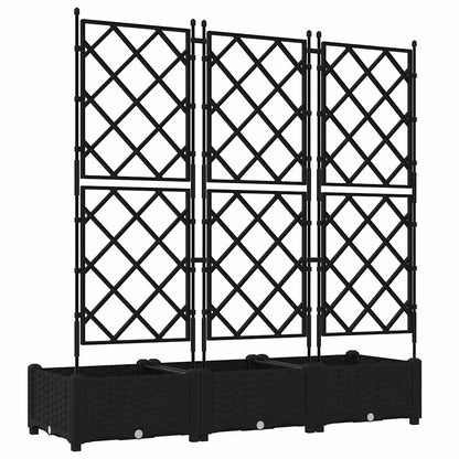 Garden Planter 3 pcs Black 120 x 40 x 125.5 cm Steel