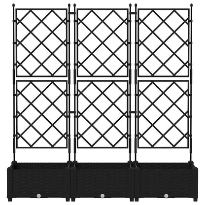 Garden Planter 3 pcs Black 120 x 40 x 125.5 cm Steel