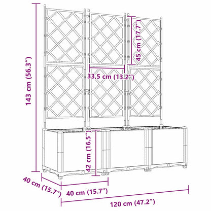 Garden Planter 3 pcs Black 120 x 40 x 143 cm Plastic