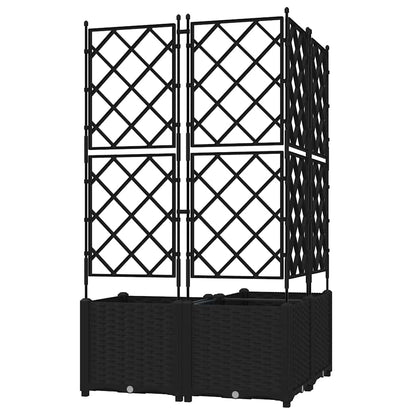 Garden Planter 3 pcs Black 80 x 80 x 143 cm PP