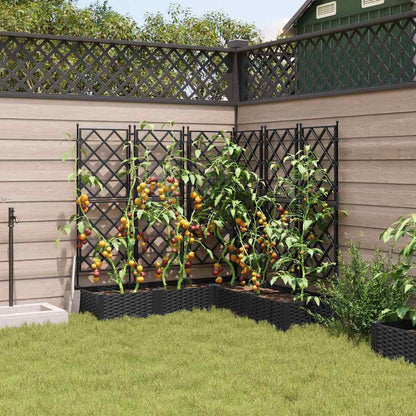 Garden Planter 5 pcs Black 120 x 120 x 125.5 cm Plastic