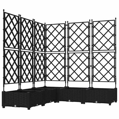 Garden Planter 5 pcs Black 120 x 120 x 125.5 cm Plastic