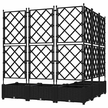 Garden Planter 5 pcs Black 120 x 120 x 125.5 cm Plastic