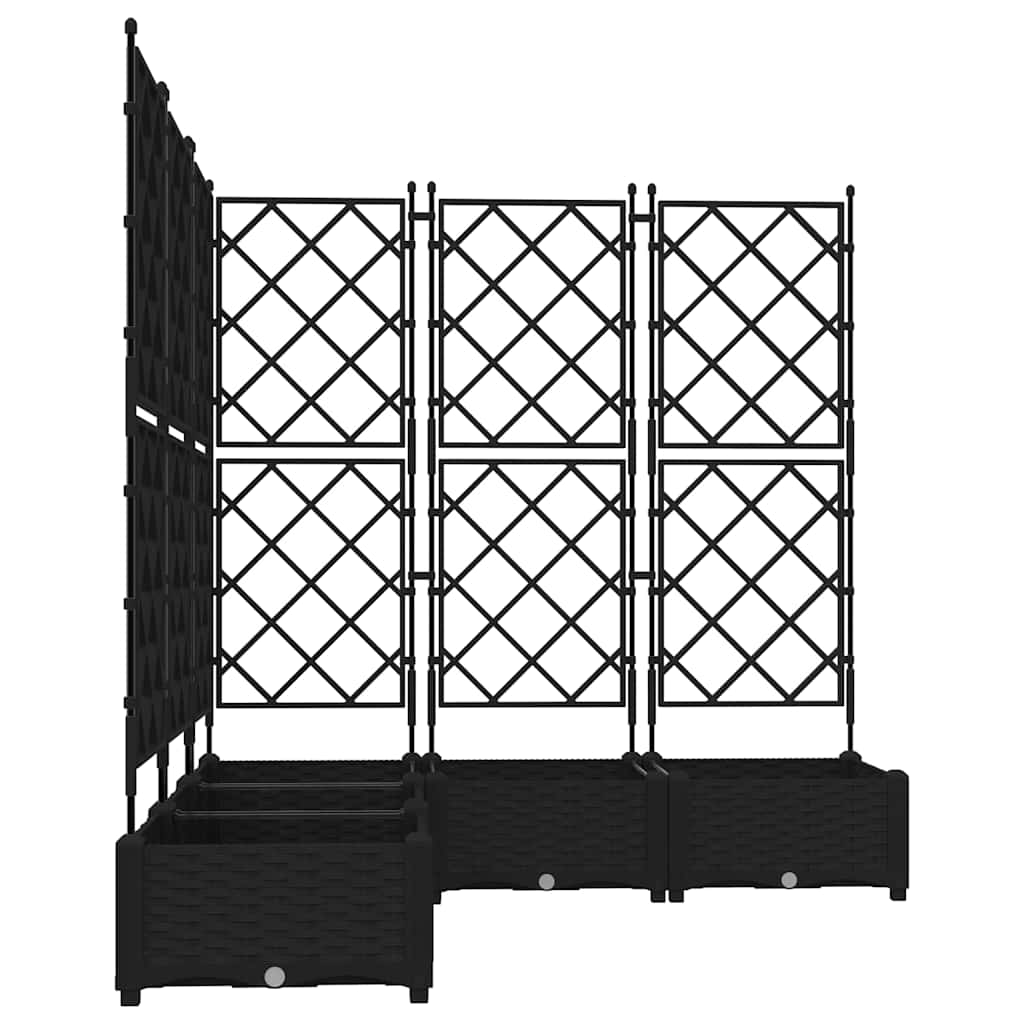 Garden Planter 5 pcs Black 120 x 120 x 125.5 cm Plastic