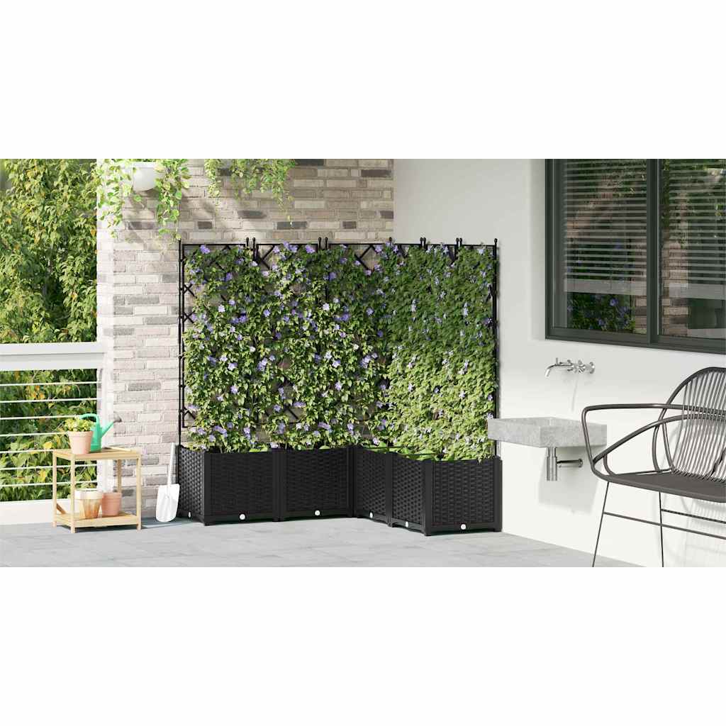Garden Planter 5 pcs Black 120 x 120 x 143 cm Steel