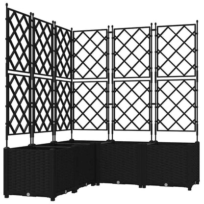 Garden Planter 5 pcs Black 120 x 120 x 143 cm Steel