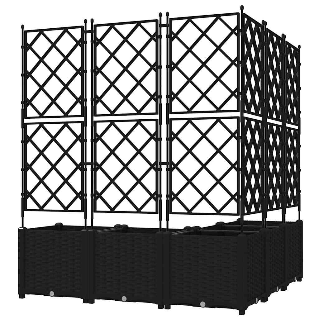 Garden Planter 5 pcs Black 120 x 120 x 143 cm Steel