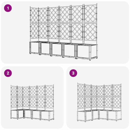 Garden Planter 5 pcs Black 120 x 120 x 143 cm Plastic