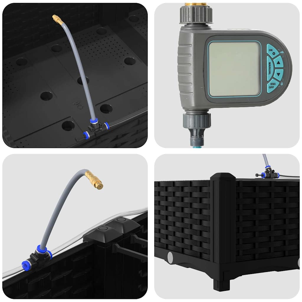 Garden Planter 4 pcs Black Steel