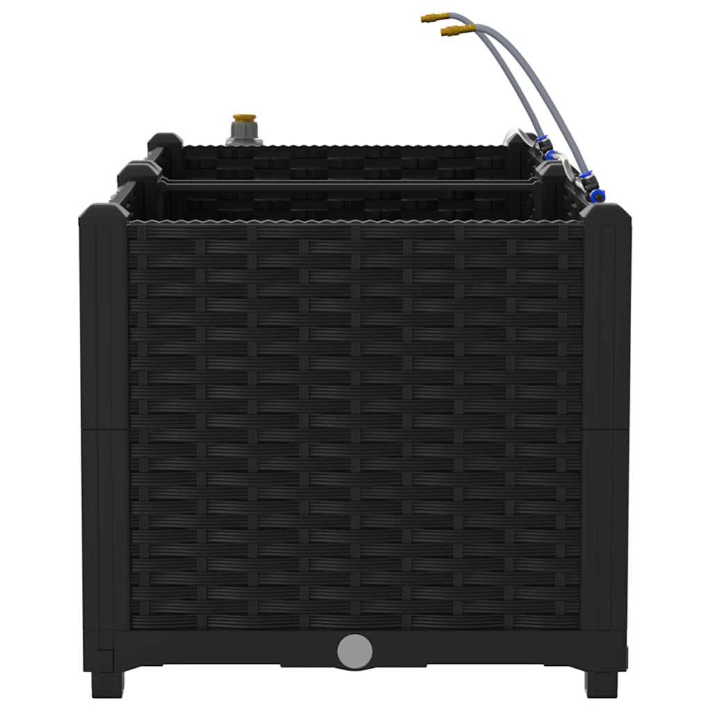 Garden Planter 2 pcs Black 80 x 40 x 37.5 cm Plastic