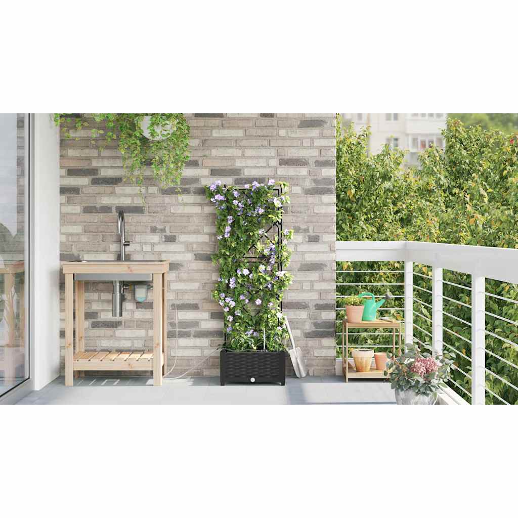 Garden Planter Black 40 x 40 x 126 cm Steel