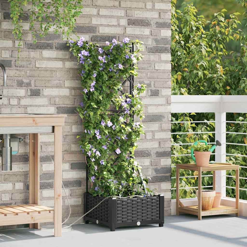Garden Planter Black 40 x 40 x 126 cm Steel