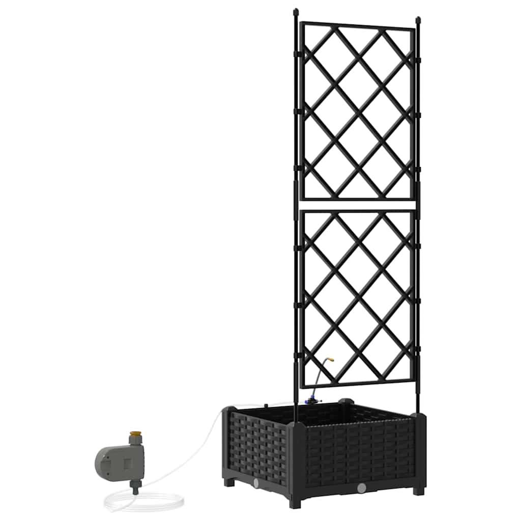 Garden Planter Black 40 x 40 x 126 cm Steel