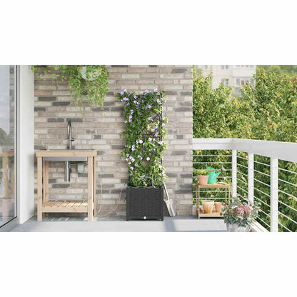 Garden Planter Black 40 x 40 x 142 cm Plastic