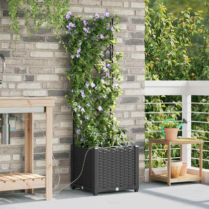 Garden Planter Black 40 x 40 x 142 cm Plastic