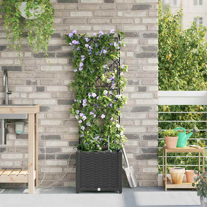 Garden Planter Black 40 x 40 x 142 cm Plastic
