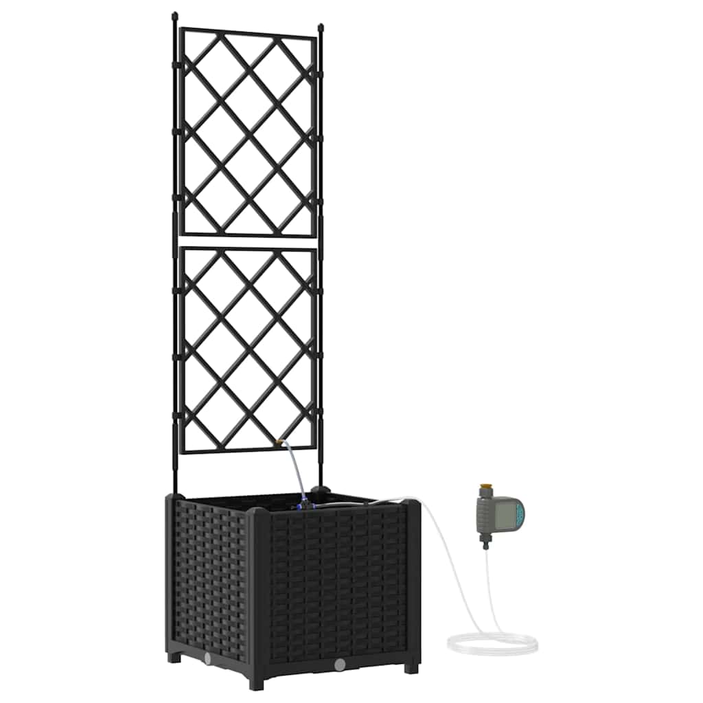 Garden Planter Black 40 x 40 x 142 cm Plastic