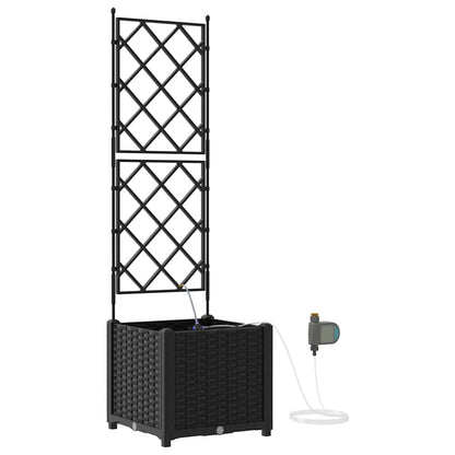 Garden Planter Black 40 x 40 x 142 cm Plastic