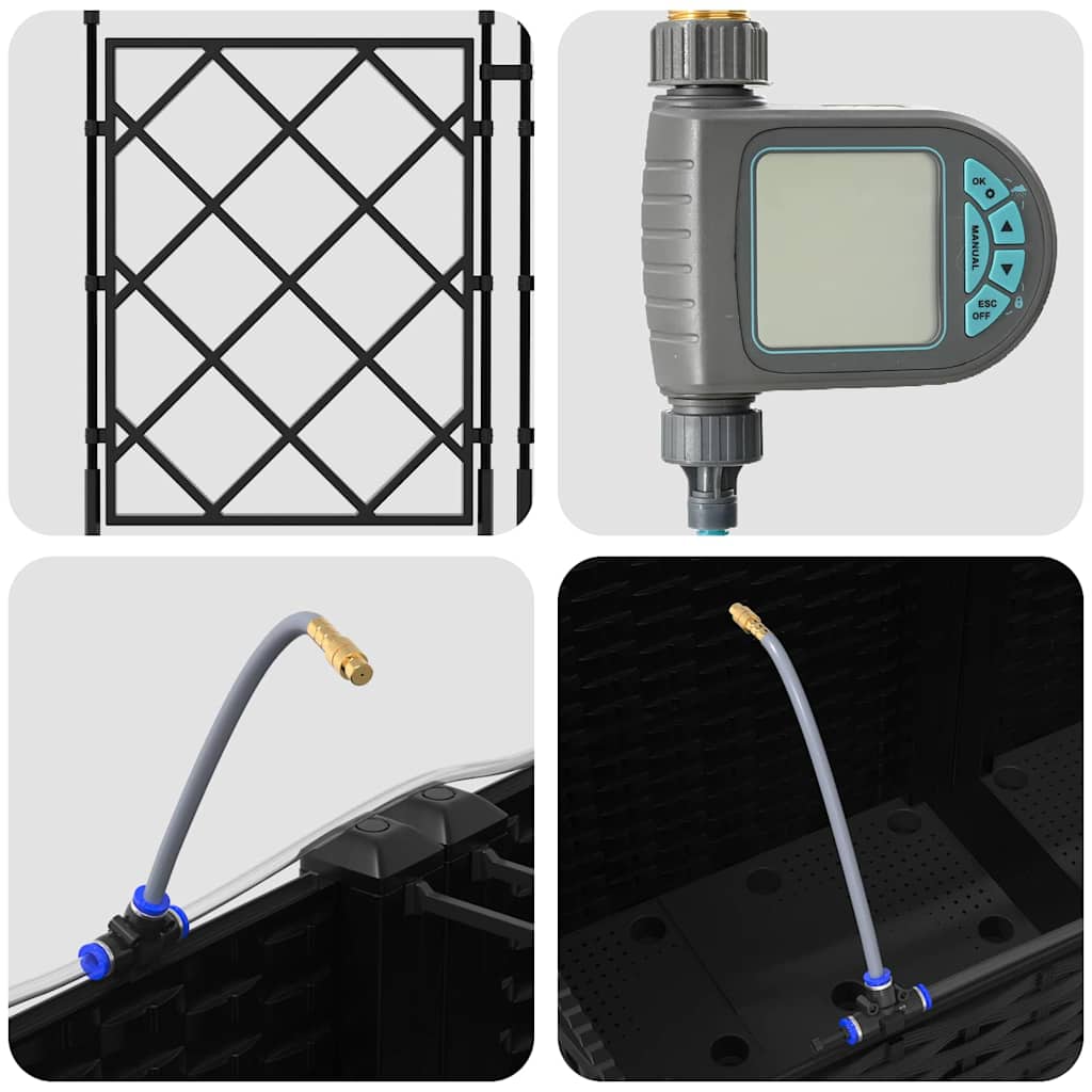 Garden Planter 3 pcs Black Steel