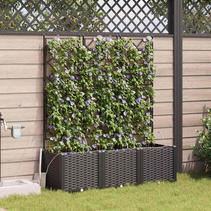 Garden Planter 3 pcs Black Steel