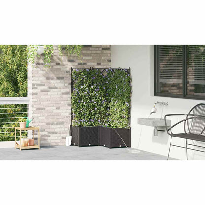Garden Planter 3 pcs Black 80 x 80 x 142 cm Plastic