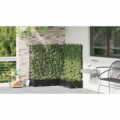 Garden Planter 5 pcs Black 120 x 120 x 126 cm Plastic