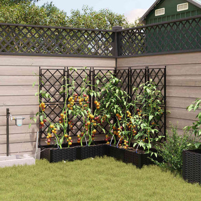 Garden Planter 5 pcs Black 120 x 120 x 126 cm Plastic