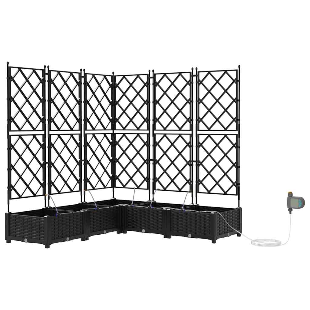 Garden Planter 5 pcs Black 120 x 120 x 126 cm Plastic