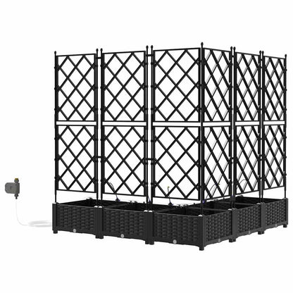 Garden Planter 5 pcs Black 120 x 120 x 126 cm Plastic