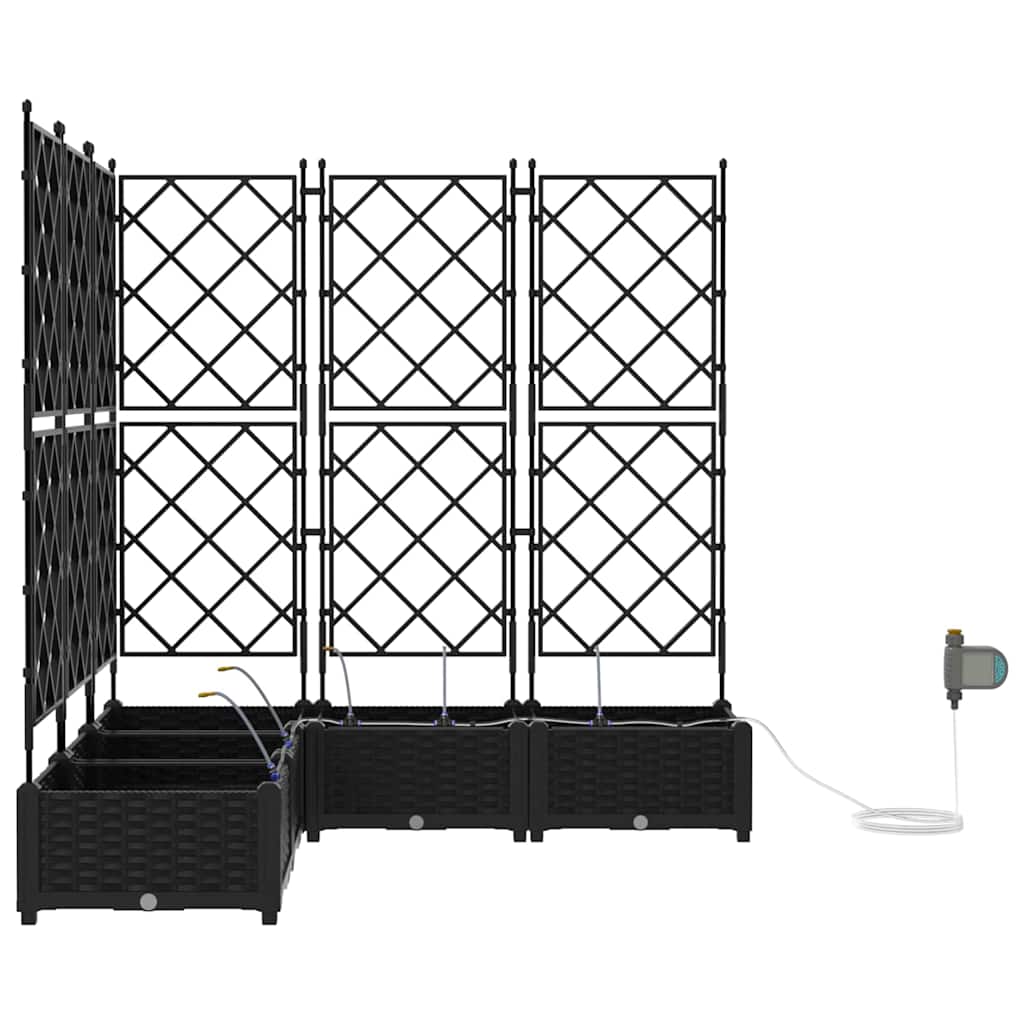 Garden Planter 5 pcs Black 120 x 120 x 126 cm Plastic