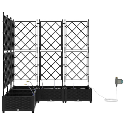 Garden Planter 5 pcs Black 120 x 120 x 126 cm Plastic