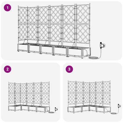 Garden Planter 5 pcs Black 120 x 120 x 126 cm Plastic