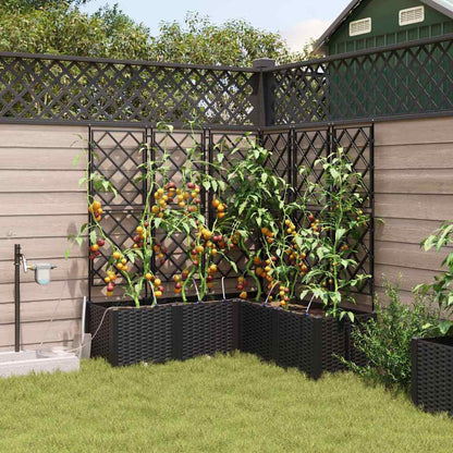 Garden Planter 5 pcs Black Steel