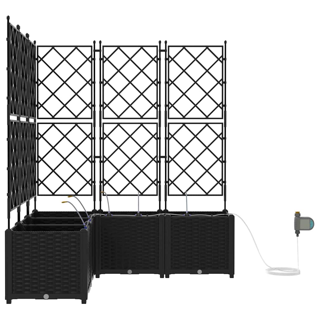 Garden Planter 5 pcs Black Steel