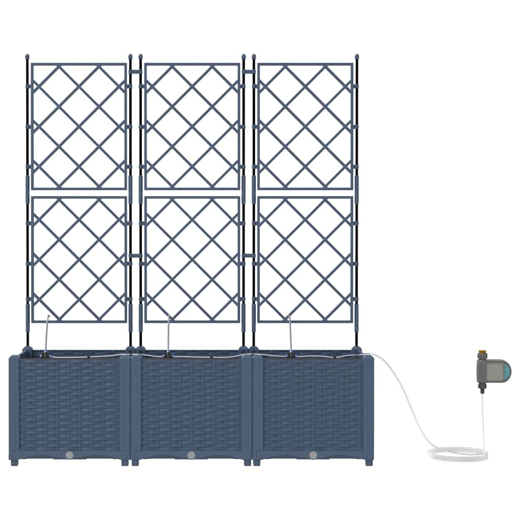 Garden Planter Grey 40 x 40 x 125.5 cm PP
