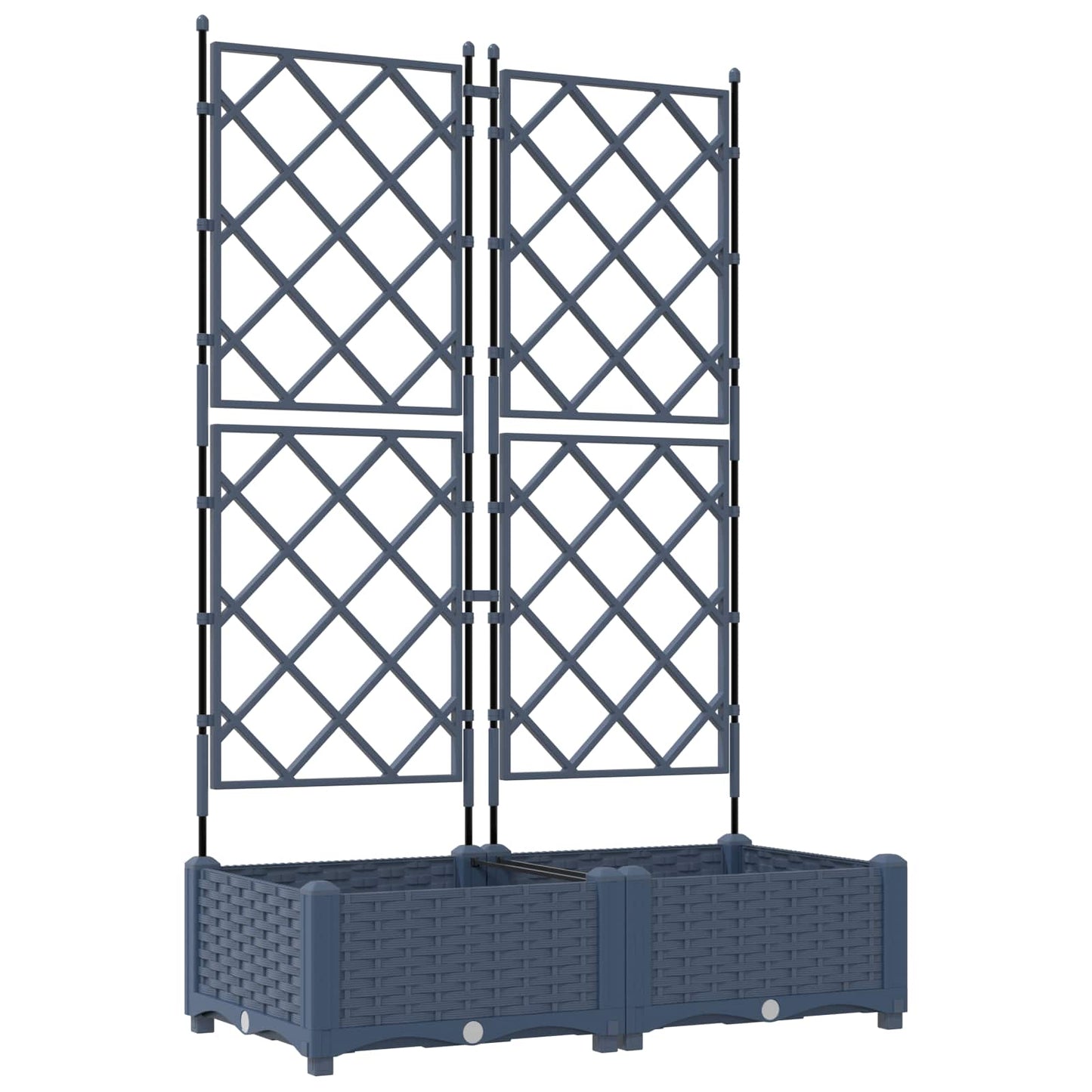 Garden Planter 2 pcs Grey 80 x 40 x 125.5 cm PP