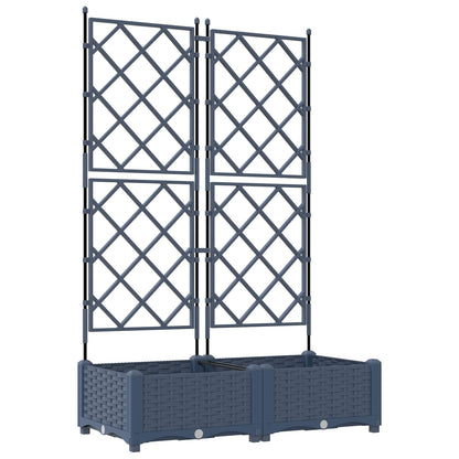 Garden Planter 2 pcs Grey 80 x 40 x 125.5 cm PP
