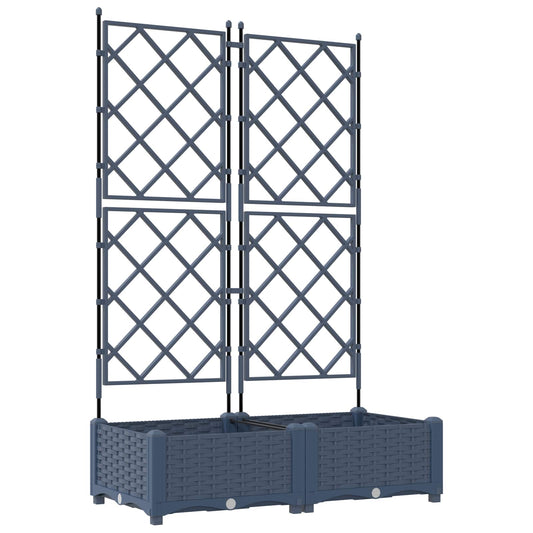 Garden Planter 2 pcs Grey 80 x 40 x 125.5 cm PP