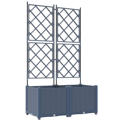 Garden Planter 2 pcs Grey 80 x 40 x 143 cm PP