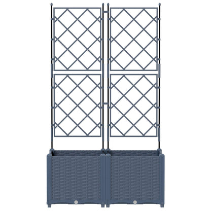 Garden Planter 2 pcs Grey 80 x 40 x 143 cm PP